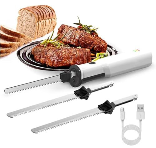 GALPBBCADE Cuchillo Eléctrico de Carne Congelada Cuchillo de Pan Eléctrico Multifunción Cuchillo Eléctrico de Cocina Cuchillo Eléctrico para Cortar Carne Pan Queso Verduras y Frutas