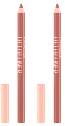 Maybelline New York Lifter Liner Lippenstift, feuchtigkeitsspendend, intensive Farbe, satiniertes Finish mit Hyaluronsäure und Jojobaöl, Farbe 05 On It – 2 Stifte