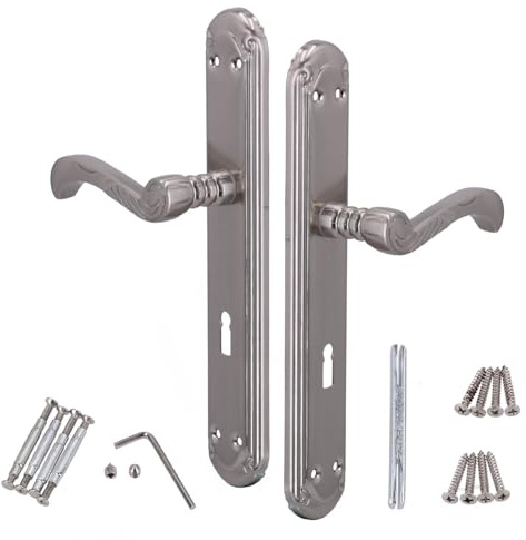 KOTARBAU® Türklinke Türgriff Türgriffe 72 mm BB Türklinken Türbeschlag mit Rosette Silber Dekoriert Retro Drückergarnitur Türgriffe Innentüren Türbeschläge Türdrückergarnitur