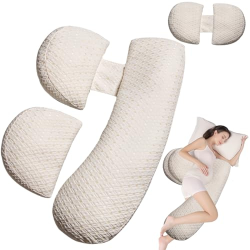 YZCCtixi Pregnancy Pillow - Full Body Maternity Support for Back & Hips, Soft Sleeping Pillow with Removable Cover, Comfort for Side Sleepers and Pregnancy