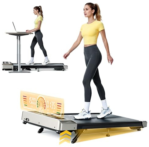 Tapis de Course, Pente 0%-5%-10%,2 en 1 Tapis de Marche électrique,3.0 HP, Compact et Portable sous Le Bureau,Vitesse 1-10 km/h, télécommande, écran LED, Peu encombrant, pour Le Bureau à Domicile