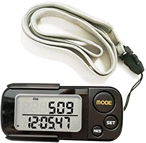 3DTriSport Walking 3D Pedometer with Clip and Strap, eBook 30 Days Memory, Accurate Step Counter, Walking Distance Miles/Km, Calorie Counter, Daily Target Monitor, Exercise Time