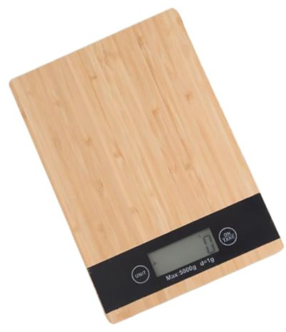 ZUNOXAZ Balance de Cuisine Électronique avec Plateau Bambou Précision Alimentaire Conversion Lb Légère et Portable sans Batterie pour Cuisson et Café