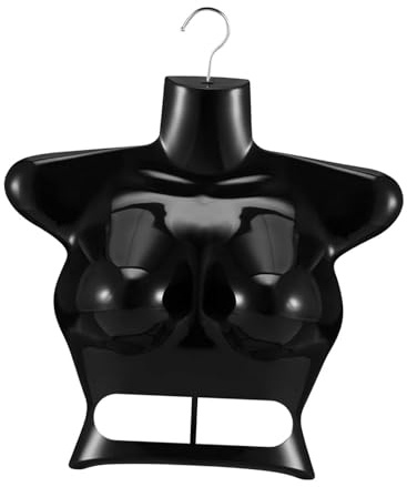 MERIGLARE Hängender Schaufensterpuppen Torso, Weiblicher Körper, Schneiderpuppe mit Hohlem Rücken, Kleiderständer für Den Gewerblichen Markt Und Einzelhandel, Schwarz