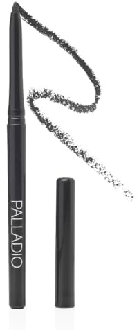 Palladio Retractable Waterproof Eyeliner, Richly Pigmented Color and Creamy, Slip Twist Up Pencil Eye Liner, Smudge Proof Long Lasting Application, All Day Wear, No Sharpener Required, Smokey