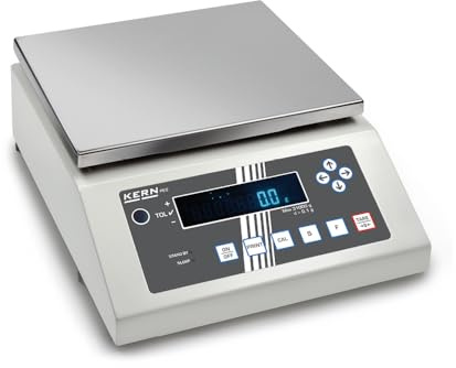 001013 Präzisionswaage [Kern PES 6200 – 2 m] robust für Labor und Industrie 001013 Präzisionswaage, mit Eichzulassung [M], Reichweite [Max]: 6200 g Kapazität, Ablesbarkeit [D]: 0,01 g, Wiegeteller: BxT 200 x 200 mm (Edelstahl)