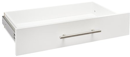 ClosetMaid SuiteSymphony Wood Closet Drawer, Add On Accessory, Modern Style, for Storage, Closet, Clothes, 25” x 5” Size for 25 in. Units, Pure White/Satin Nickel
