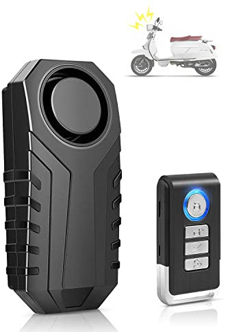 KINOEE Bicycle Alarm, Anti-Theft Burglar Wireless Alarm with Remote Control for Bicycle/motorcycle/Electric Tricycle/car/door/window, Waterproof,113dB Super Loud Sound, 7 level Sensitivity