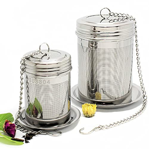 Urban Escape Tea Strainers For-Loose Leaves (2Pack-Large & Small Sizes) Infusers Steepers Extra Fine Mesh Stainless Steel Ideal for Cup or Teapot Use Defusers Balls, (SM-TEAINFUSET-WT-0010821)