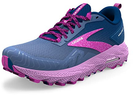 Brooks Damen Cascadia 17 Sneaker, Navy Purple Violet, 40.5 EU