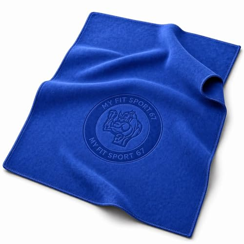 Myfitsport67® Asciugamano Palestra in Microfibra – Telo Fitness Uomo e Donna, Asciugatura Rapida, Perfetto per Sport e Yoga (Blu)
