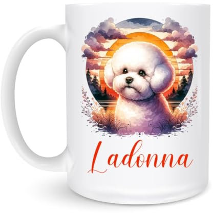 Stoneware Coffee Mug Bichon Frise Ceramic Mug Personalized White Mug with Handle Modern Coffee Mug for Beer Home 330Ml