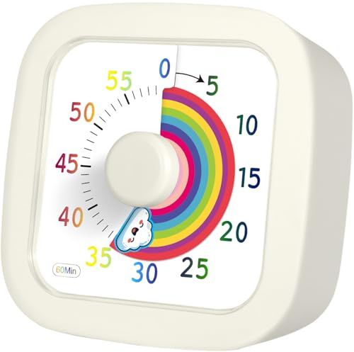 ZLPBAO Temporizador Visual, Temporizador de Cuenta Regresiva de 60 Minutos, Gestión del Tiempo Infantil del Cronómetro, Operación Silenciosa, Herramienta de Gestión del Tiempo para Niños y Adultos