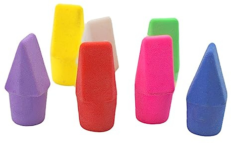 Lot de 50/100 gommes à crayons de couleurs assorties