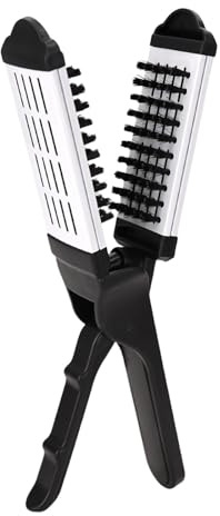 Spazzola per capelli a doppia faccia per raddrizzare i capelli, morsetto piatto per lisciare e stili dritti Doppio lato piatto raddrizzamento parrucchiere strumento per la casa