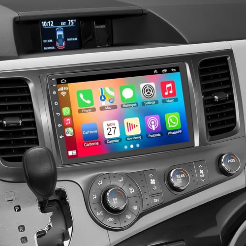 4G+64G Car Radio for Toyota Sienna 2011-2014, Wireless Carplay&Android Auto with Android 13 Support Bluetooth/Voice Control/GPS/WiFi/Back-up Camera/SWC/FM, 9 Inch IPS Touch Screen Radio for Sienna