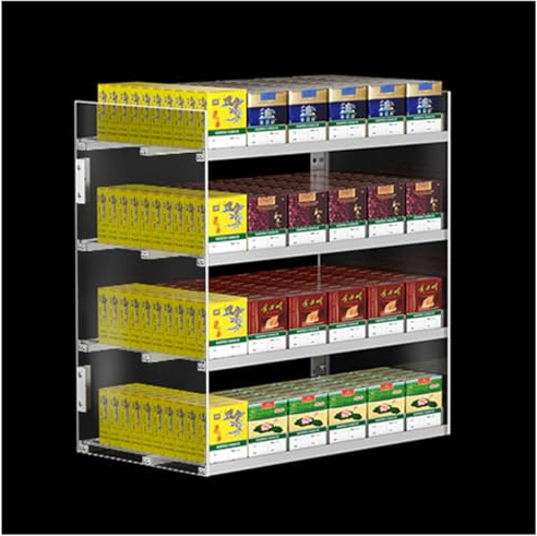 MQDLJSE Expositor de Cigarrillos para Pared o mostrador, Expositor de Cigarrillos para Venta minorista, Vitrina de acrílico, 4 Niveles, 6 columnas