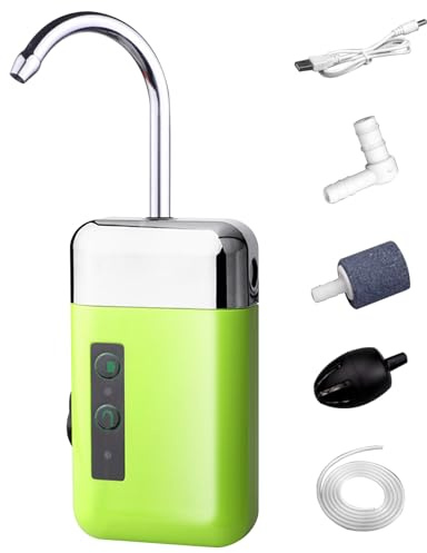 Vattenluftare, akvarium luftpump, 3-i-1 smart sensor vattenluftare med rör, USB-laddningsbar akvarieluftpump, bärbar akvariebubbla för utomhusbruk, akvarium