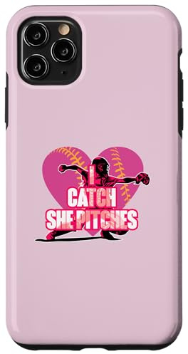 I Catch She Pitches Attrape-Balle Molle Assorti Coque pour iPhone 11 Pro Max