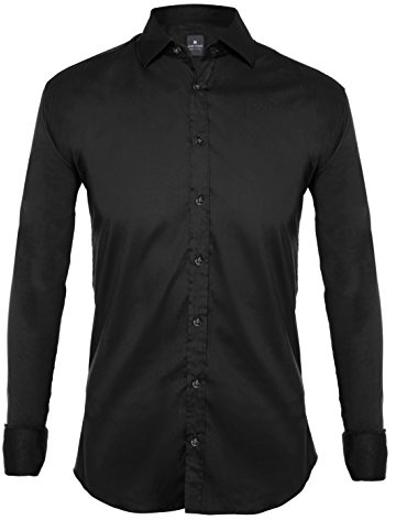 Tina Ferrà Camicia Uomo Elegante Tinta Unita Regular Camicie da Uomo in Cotone Manica Lunga, Camicia Uomo con Bottoni, Camicia Artigianale Sartoria Napoletana (Nero 38)