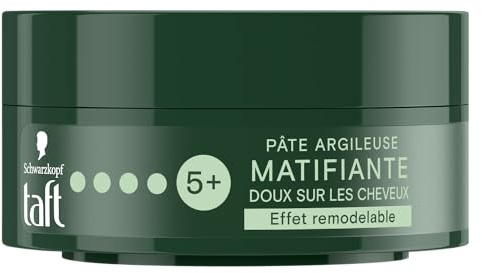 Schwarzkopf Taft – mattierende Ton-Haarpaste – starker Halt – langlebig – 24 Stunden Halt – Frisur Haar – 75 ml Inhalt