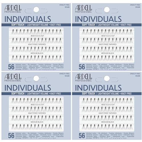 Ardell False Eyelashes Soft Touch Individuals Knot-Free Medium Black 4 Pack