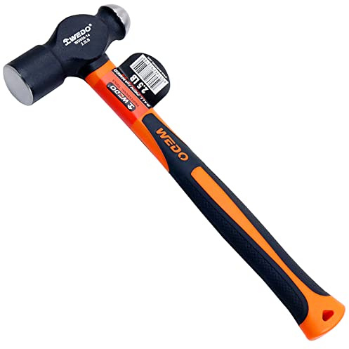 WEDO Ball Peen Hammer, Ball Pein Hammer with Fiberglass Handles 40oz(2.5 lb), High Carbon Steel,Shock Resistant, Non-Slip Handle, Die-forged, Strong Torque, DURABLE, 340mm Length