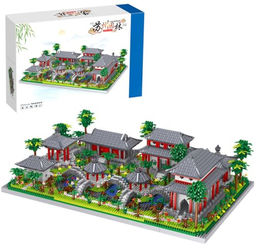 Auspcers Blocs de Construction d'architecture Chinoise, 4179PCS Chinois Suzhou Classique Jardin Bloc De Construction, Mini Blocs d'architecture Chinois célèbres
