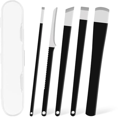 Momowin Set di Coltelli da Pedicure Professionali, 5 Coltelli da Pedicure con Lame Diverse, Attrezzi da Pedicure per Pedicure, Esfoliazione, Rimozione dei Calli, Scavo dei Solchi Delle Unghie