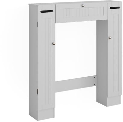 Vicco Toilettenschrank Bianco, Weiß, 89 x 99 cm | mit 2 Toilettenpapierspendern, zur Wandmontage über der Toilette mit integriertem Spendersystem
