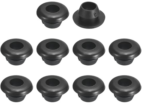 QUARKZMAN 38Pz Guarnizioni Passacavi in Gomma Nero Foro 8mm ID 6mm | Tappi per Foro Passante Doppia Parete Cavi Elettrovalvola Rotondi Cablaggio Elettrico