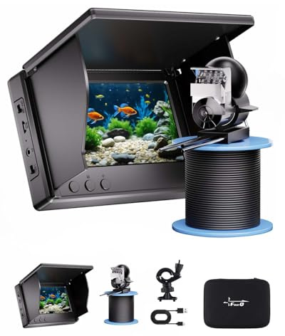 FOURQ Caméra de pêche sous-marine, caméra de pêche avec vision nocturne infrarouge, détecteur de poissons portable avec câble de 30,5 m, écran LCD de 10,9 cm et objectif HD amélioré pour la pêche sur
