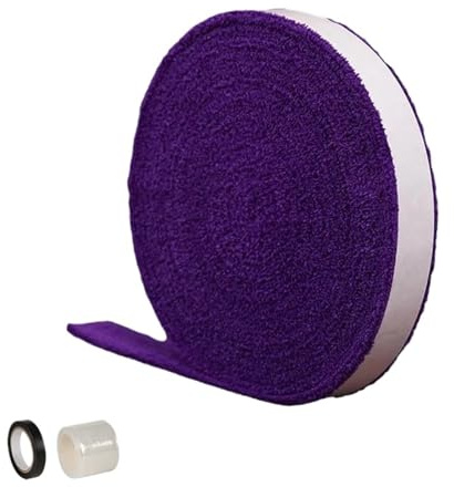 CIGPKLO greppband tennisracket 1 rulle 5 m handdukstejp för badminton, tennisracket, greppband, halkfri svettband (lila)