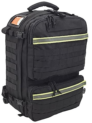 EB PARAMED'S Notfallrucksack | schwarz | Erste Hilfe | professionelle Notfallversorgung | individuell erweiterbar | Modultaschen | Ampullarium | atmungsaktive Rückenpolsterung