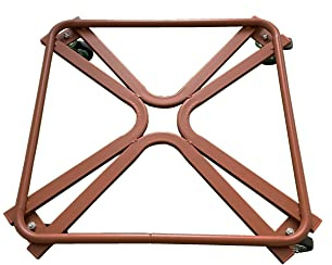 Tecnokit: Carrello Quadrato per Piante di Grandi Dimensioni, Massimo carico 200 kg, Struttura Robusta in Acciaio, con Ruote industriali con Freno, Made in Italy, Fai da Te. (60X60 CM, Cotto)