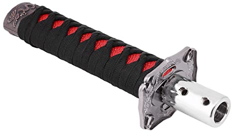 Samurai Gear Stick, Gear Shifter Knob, Universal Japanese Sword Car Gear L Knob Shifter mit 4 Adaptern Schwarz Rot Schaltkopf/Schalthebelzubehör