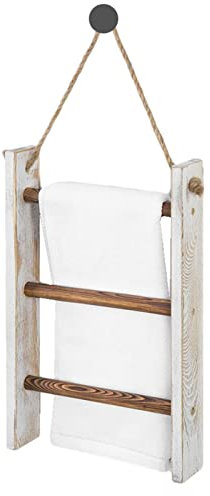 Scaletta da soffitto - Portasciugamani a 3 Piani per Bagno | Ampie Applicazioni, in Legno, Porta Asciugamani, Organizer per Asciugamani da Bagno