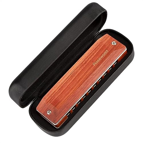 Diatonic C Key Harmonica 10 Holes Harp Instruments Rosewood Cover Plates Phosphor Bronze Reeds Harmonicas for Beginners