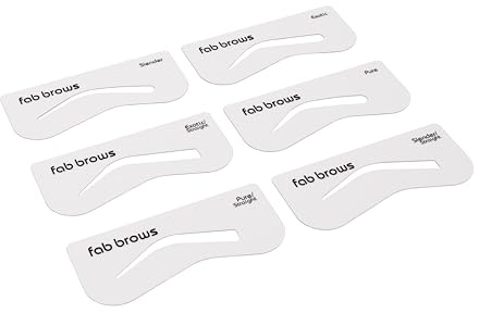 Fab Brows Duo Eyebrow Stencils | 6 Natural-Looking Brow Shapes | Easy Eyebrow Shaper Stencil | Fits All Faces & Sizes | Eyebrow Stencil Kit for Beginners & Professionals | Stencils Only, Cruelty-Free