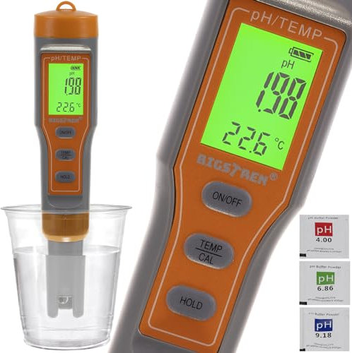 Digitaler Wassertester ph-Wert Kalibrierung ATC-Funktion Pflanzen Aquarium Pool Koi Teich 23534