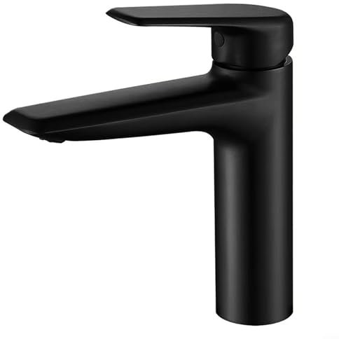 Zoegneer Bathroom Basin Faucet Domestic Undercounter Basin Cold and Hot Mixing Washbasin Splash-Proof Faucet(Black)