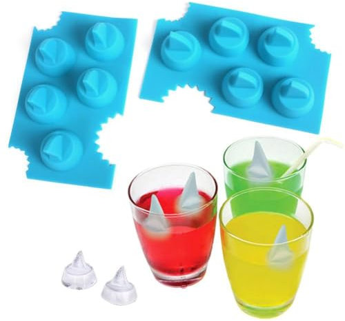 pulunto Shark Ice Cube Tray, Silicone Shark Fin Shape Ice Cube Trays, Shark Fin Ice Cube Tray For Freezer, Fun Shark Fin Chocolate Mould Shark Mold For Shark Theme Birthday Party