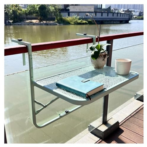 ZXCASDF Balkontisch klappbar Hängetisch,Balkonhängetisch in 3 Stufen höhenverstellbar,Klapptisch Gartentisch zum Einhängen,Hängetisch klein,Outdoor-Tisch Balkon Terrasse(C)