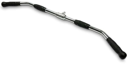 Lat Pull Down Bar, 92 cm Chrome Attachment for Gym Equipment, Rubber Grips Modern Fitness