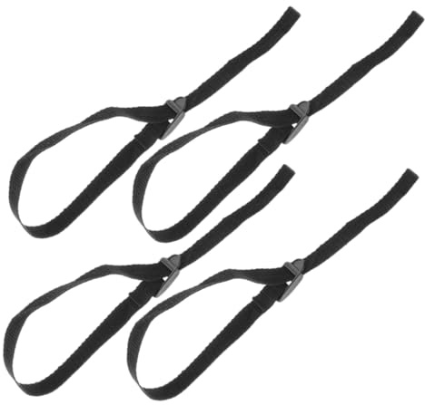 MAGICLULU Lot de 4 Dragonnes pour Bâtons de Ski en Nylon Noir Réglables et Confortables Sangles de Fixation pour Skis et Snowboard