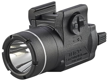 Streamlight 69220 TLR-3 170-Lumen Lightweight, Compact Weapon Mounted Tactical Light with Rail Locating Keys, Black