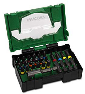 HiKOKI Juego de puntas de 23 piezas - Puntas robustas, Portapuntas magnético, Varios tamaños - Caja de puntas ideal para aficionados al bricolaje y profesionales