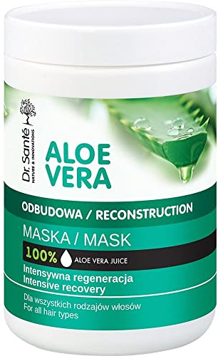 Dr. Sante Mascarilla Capilar Profesional Hidratante De Aloe Vera Y Queratina (Keratina) Con Cerámidas Naturales Pelo - Cabello Dañado Y Seco Natural Sin Parabenos Dr. Sante 1000Ml 1000 ml