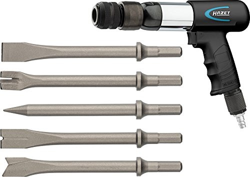 Hazet Juego de cinceles 9035H/5, 5 piezas, cincel plano 175 mm, cincel para cortar chapa 177,5 mm, cincel puntiagudo 174 mm, cincel para cortar remaches 174 mm, cincel para cortar curvas 176,5 mm