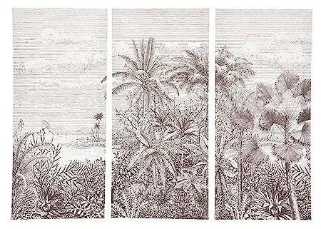 Atmosphera - Bedruckte Leinwand Bota Holz - schwarz und weiß - 67-5x50 cm - Schwarz und weiß